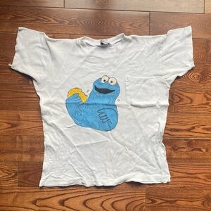 Handmade Vintage Cookie Monster Shirt / Youth / Small / Sesame Street